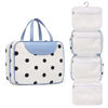 Picture of Toiletry bag for Women Hanging Travel Toiletry Bag for Toiletries Polka Dots Pattern Toilery Organizer with Hanging Hook Ideal for Full Sized Toiletries and Cosmetics