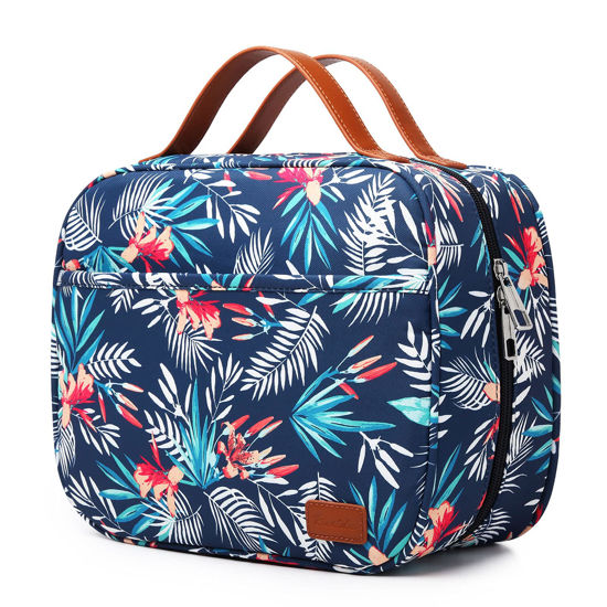 Picture of Bosidu Hanging Travel Toiletry Bag,Large Capacity Cosmetic Travel Toiletry Organizer for Women with 4 Compartments & 1 Sturdy Hook,Perfect for Travel/Daily Use/Christmas