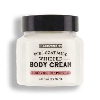 Picture of Beekman 1802 Whipped Body Cream, Honeyed Grapefruit - Scented - 8 oz - Intensely Hydrating & Softens Skin - With Goat Milk - Good for Sensitive Skin - Cruelty Free