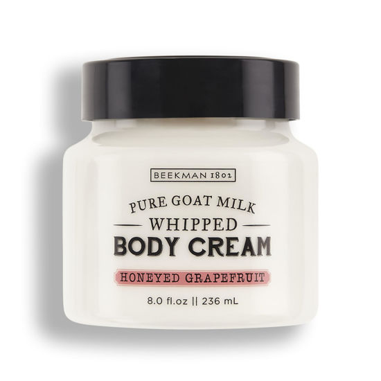Picture of Beekman 1802 Whipped Body Cream, Honeyed Grapefruit - Scented - 8 oz - Intensely Hydrating & Softens Skin - With Goat Milk - Good for Sensitive Skin - Cruelty Free