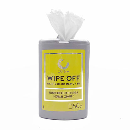Picture of Colortrak Gentle Hair Color Remover Wipes, Moist, Non-irritating Towelettes, Formulated with Aloe, Easily Remove Hair Color Stains from Skin, Convenient Canister, 50 Wipes