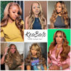 Picture of KeaBalo Highlight Ombre Lace Front Wigs Human Hair Pre Plucked with Baby Hair 13x4 Body Wave Frontal Wigs Human Hair 180% Density 4/27 Colored Honey Blonde Lace Front Wig Human Hair for Women 24 Inch