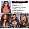Picture of KeaBalo Ombre Lace Front Wig Human Hair Skunk Stripe Human Hair Wigs 13x4 Hd Lace Frontal Body Wave Highlight Pink Human Hair Wig Pink and Black Colored Wigs Human Hair 180% Density 32 Inch