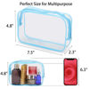 Picture of Tbestmax 10 Pcs Clear Cosmetic Bags Makeup Bags Portable Waterproof Travel Toiletry Bags Organizer Blue, 7.5"x 4.8"x 2.3"