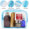 Picture of Tbestmax 10 Pcs Clear Cosmetic Bags Makeup Bags Portable Waterproof Travel Toiletry Bags Organizer Blue, 7.5"x 4.8"x 2.3"