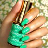 Picture of DND DC Gel Polish Set, Green Collection, UV/LED Gel Polish and Air Dry Nail Lacquer, Matching Chip-Free Polish Duo, 254 Forest Green, 0.5 Fl Oz