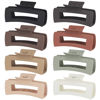 Picture of CHANDAT 4.1 Inch Large Hair Clips 8 Pcs Square Claw Clips for Thick Hair Big Hair Claw Clips Acrylic Banana Jaw Clips Hair Accessories for Women and Girls -Basic