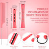 Picture of 48 Pieces Hair Perm Rods Short Cold Wave Rods Plastic Perming Rods Hair Curling Rollers Curlers with Steel Pintail Comb Rat Tail Comb for Hairdressing Styling Supplies (0.51 Inch, Pink)