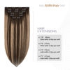 Picture of Clip in Hair Extensions Real Human Hair 70G Chocolate Brown To Dark Blonde 100% Remy Human Hair Soft Silky Straight for Fashion Women 7pcs 16clips One Pack (22 Inch #4T27P4)