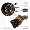 Picture of Clip in Hair Extensions Real Human Hair 70G Chocolate Brown To Dark Blonde 100% Remy Human Hair Soft Silky Straight for Fashion Women 7pcs 16clips One Pack (22 Inch #4T27P4)