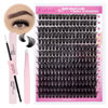 Picture of FADLASH DIY Lash Extension Kit Individual Lashes Cluster D Curl Eyelash Extension Kit with Lash Bond and Seal and Lash Applicator Tool for Self Application at Home (80D-0.07D-12-18MIX KIT)