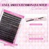 Picture of FADLASH DIY Lash Extension Kit Individual Lashes Cluster D Curl Eyelash Extension Kit with Lash Bond and Seal and Lash Applicator Tool for Self Application at Home (80D-0.07D-12-18MIX KIT)