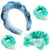 Picture of ATROCH Tie Dye Spa Headband, 4 Pcs - Soft & Stretchy Headband for Women for Washing Face, Bubble Skin Care, Makeup, Head Band for Face Wash, Shower Hair Accessories, Girls, Bow Tie Hair Band