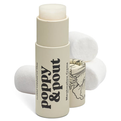 Picture of Poppy & Pout Marshmallow Creme Jumbo Lip Balm | All Natural Lip Balms & Moisturizers | Hydrates with Beeswax, Vitamin E, Organic Coconut Oil | Cruelty-Free | Lip Balm in Recyclable Cardboard Tube