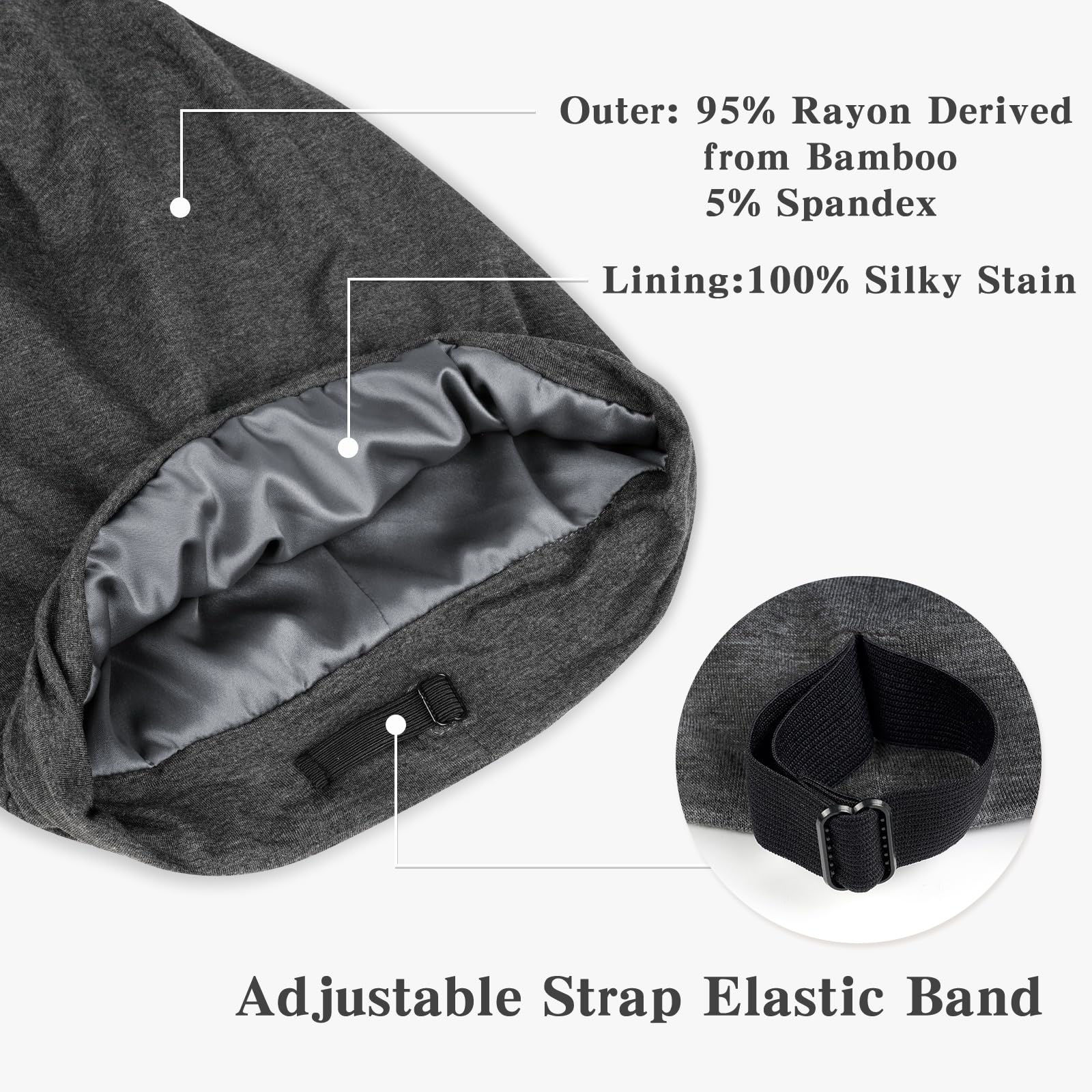 GetUSCart- Large Satin Bonnet for Men Sleeping: Loc Cap Dreadlocks for ...
