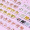 Picture of editTime 5 Boxes Gold Silver Metal Nail 3D Punk Studs Star Moon Heart Triangle Square Rivet Gems Nail Art Jewels with a Curved Tweezers and a Nail Brush (gold & rose gold & silver)