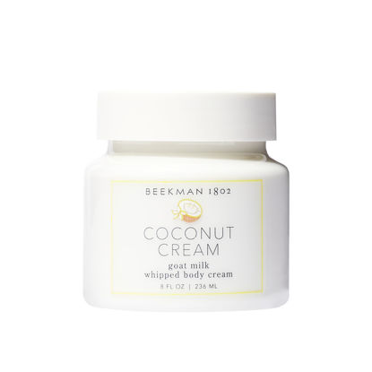 Picture of Beekman 1802 Coconut Cream Whipped Body Cream - Scented - 8 oz - Moisturizes, Soothes & Softens - With Coconut Oil & Mango Seed Butter - Microbiome Friendly - No Irritation - Good for Sensitive Skin