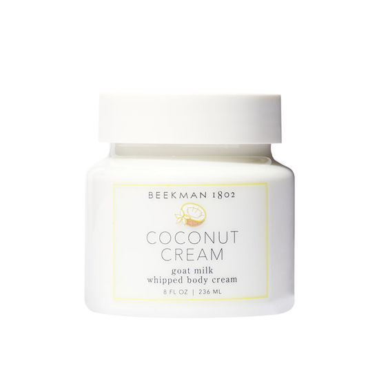 Picture of Beekman 1802 Coconut Cream Whipped Body Cream - Scented - 8 oz - Moisturizes, Soothes & Softens - With Coconut Oil & Mango Seed Butter - Microbiome Friendly - No Irritation - Good for Sensitive Skin