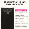 Picture of Lashey Seamless Clip in Human Hair Extensions, 110g 7pcs Straight 18 Inch Hair Extensions Natural Black 100% Real Human Hair Clip in Hair Extensions with Soft PU Skin Weft for Black Women