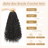 Picture of 8 Packs Box Braids Crochet Hair With Curly Ends 12 Inch Goddess 3X Bohemian Braiding for Black Women(12(8Packs), 1B)