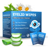 Picture of 30PCS Eyelid & Lash Wipes for Itchy & Dry Eyes, Tea Tree Oil Eyelid Wipes for Styes & Blepharitis, Daily Eye Cleansing Wipes, Hypoallergenic & Soothing For Sensitive Eyes, Stay Hydrated Lid Wipes