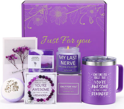 Picture of Birthday Gifts for Women, Relaxing Spa Gift Basket Set , Unique Gifts for Her, Friends, Mom, Sister, Coworker, Wife, Girlfriend, Happy Birthday Gift Ideas, Mothers Day, Christmas Gifts for Women