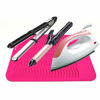 Picture of Large Heat Resistant Mat for Curling Irons, Hair Straightener, Flat Irons and Hair Styling Tools 11" x 7.5", Pink
