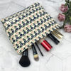 Picture of GUTGNK Corduroy Ladies Cosmetic Bag, Large Capacity Canvas Cosmetic Bag Travel Toiletry Bag Accessories Organizer, Small Blue Flowers