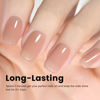 Picture of RARJSM Rubber Base Coat Gel Polish Nude Gold Pink Skin Tone Rubber Base Gel for Nails Natural Nude Color French Manicure Extend Gel Soak Off Curing Requires Single Bottle 15ml Salon Home DIY Use