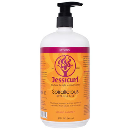 Picture of Jessicurl Spiralicious Gel, Island Fantasy, 32 Fl oz - Curl Defining, Frizz Control for All Hair Types