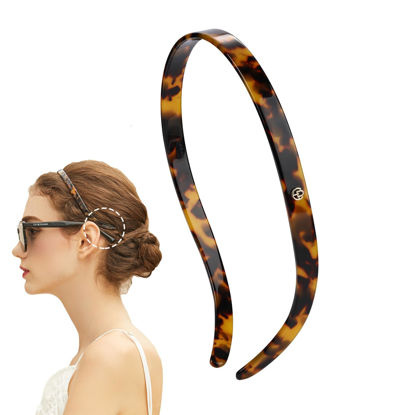 Picture of EVITA PERONI Hair Band for Eyewear, No Pressure, Non Slip Fashion Thin Headbands for Women - Tortoise - Hairband for Women's Hair