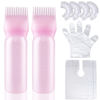 Picture of Cosywell Root Comb Applicator Bottle 6 Ounce 2Pack Hair Dye Applicator Brush Applicator Bottle for Hair Root Comb Color Applicator Bottle with Graduated Scale (Pink)