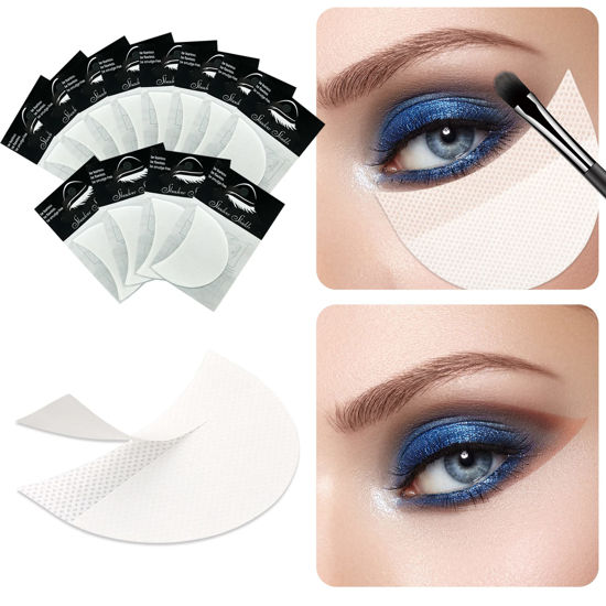 Picture of TailaiMei 120 Pcs Eyeshadow Shields, Eyeshadow Stencil for Prevent Makeup Residue, Lint Free Gel Pad for Eyeliner, Eyelash Extensions and Lip Makeup