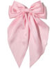 Picture of Furling Pompoms Hair Bow Clip 1pc Big Pink Satin Long-Tail Alligator Clips Hair Ribbon Bows Barrette for Women