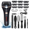 Picture of Electric Callus Remover for Feet,Rechargeable Foot File Hard Skin Remover,Waterproof 14 in1 Professional Pedicure Kit for Cracked Heels &Dead Skin,with 9 Roller Heads 2 Speed, Battery Display