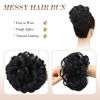 Picture of FESHFEN Large Jet Black Synthetic Fiber Messy Bun Hair Piece, 1.94 oz