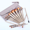Picture of HEYMKGO Makeup Brushes 15PCS Champagne Gold Professional Makeup Brush Set Foundation Brush Blending Powder Blush Concealer Eye Make Up Brush with Bag