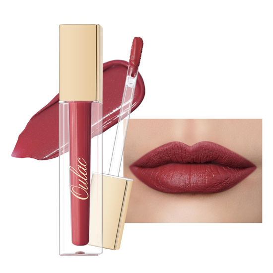 Picture of Oulac Matte Liquid Red Lipstick for Women, Orange Tone Red Long Lasting Lipstick, Waterproof Lip Stain, No Transfer, Creamy High Pigmented Formula with Vitamin E, Vegan & Cruelty-Free M21