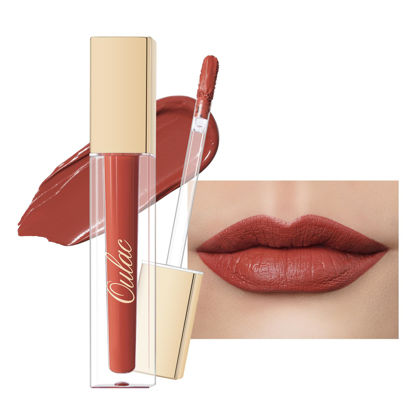 Picture of Oulac Matte Liquid Red Lipstick for Women, Orange Tone Red Long Lasting Lipstick, Waterproof Lip Stain, No Transfer, Creamy High Pigmented Formula Lipstick with Vitamin E, Vegan & Cruelty-Free M17