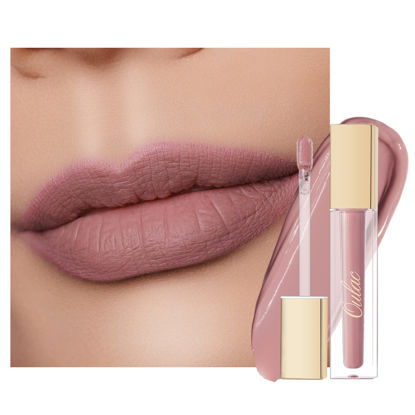 Picture of Oulac Matte Liquid Pink Lipstick for Women, Pink Nude Long Lasting Lipstick, Waterproof Lip Stain, No Transfer, Creamy High Pigmented Formula with Vitamin E, Vegan & Cruelty-Free M16