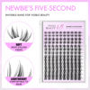 Picture of VEYESBEAUTY Lash Clusters Eyelash Extensions Thin & Invisible Band DIY Individual False Eyelashes Newbie's Five-Second Series Wispy Lash Tray for Self-application, Manga Lashes 8-18mm Mixed Length