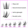 Picture of VEYESBEAUTY Lash Clusters Eyelash Extensions Thin & Invisible Band DIY Individual False Eyelashes Newbie's Five-Second Series Wispy Lash Tray for Self-application, Manga Lashes 8-18mm Mixed Length