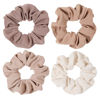 Picture of Ivyu Scrunchie, Big Cotton Scrunchies for Women's and Girls, Brown Service, 4 Count, for All Hair Types, No Crease or Damage