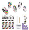 Picture of DUKASOU Semi Cured Gel Nail Strips, 28pcs Real Nail Polish Art Stickers/Wraps Need UV Light, Includes Prep Pads, Nail File & Wood Stick, Sticker Nails for Women Girls Kids DIY Gifts（Iridescent)