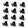 Picture of Cobahom 12 Pack Small Hair Claw Clips 1.2 Inch Plastic Hair Clips for Thin Hair No-Slip Mini Hair Clips Hair Styling Accessories for Women and Girls (Black)