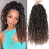 Picture of 14 Inch 8 Packs Goddess Locs Crochet Hair Pre Looped Faux Locs Crochet Hair for Women Soft Boho Hippie Locs Hair Extension Synthetic (#T30)