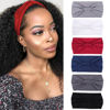 Picture of XTREND Wide Headbands For Women Non Slip Fashion Stretch Headband Boho Head Bands Women's Hair Band Turban Sports Hairband Girls Accessories 6 Pcs（Black, Dark gray, Navy blue, Red, White, Light gray）