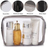 Picture of Tbestmax 10 Pack Clear Cosmetic Bags Makeup Bags Portable Waterproof TSA Approved Travel Toiletry Bags Large Organizer Matte Black, 9" x 6.3" x 2.6"
