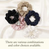 Picture of LILYSILK 5PC Silk Hair Scrunchies/Ties for Frizz & Breakage Prevention, 100% Mulberry, No Damage, Elastic ponytail Holders, Fixed Color, Black+Light Coffee+Rosy Pink+Ivory+Navy Blue
