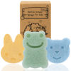Picture of myHomeBody Konjac Baby Sponge for Bathing, Cute Shapes Natural Kids Bath Sponges for Infants, Toddler Bath Time, Natural and Safe Plant-Based Konjac Baby Bath Toys, 3pc. Set: Rabbit, Frog, Bear face